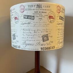 Vintage Postcard Lampshade French Shabby Chic Airmail , Stamps Postmarks , Fatta Da Mamma - thumbnail 4