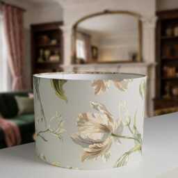 Lampshades in Laura Ashley Gosford Sage Fabric Handmade Free Delivery - thumbnail 3