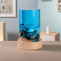 Handmade Ocean Resin Night Light Whale Shark & Diver Scene - thumbnail 2