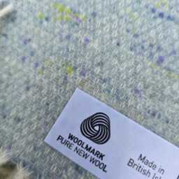 Blanket/Throw, 100% Pure New Wool, Soft Sky Blue, With Fringed Edge 140x185cms - thumbnail 4
