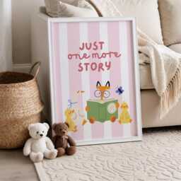 Just One More Story Print Nursery Book Graphic, Playroom Art - Unframed - thumbnail 2