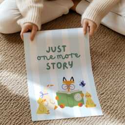 Just One More Story Print Nursery Book Graphic, Playroom Art - Unframed - thumbnail 3
