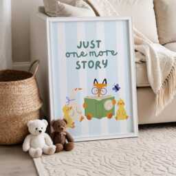 Just One More Story Print Nursery Book Graphic, Playroom Art - Unframed - thumbnail 1