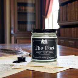 The Poet 9Oz Glass Soy Candle - Orange + Basil Amber - thumbnail 1