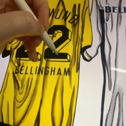 Jude Bellingham Themed Career So Far Dressing Room Kit Print Hand Illustrated Design - thumbnail 2