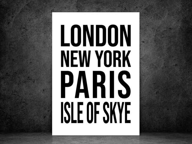 Isle Of Skye Iconic Bold Scotland Print Poster - Scotland Gift Bespoke A5 A4 A3 Framed Or Unframed - image 1