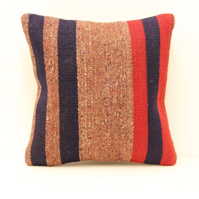 Kilim Pillow Cover 16x16 Throw Pillows Decorative Boho Interior Design Retro Home Decor Ethnic Pillowcover Natural Dyekilim Cushion 4Kf-221 - image 1
