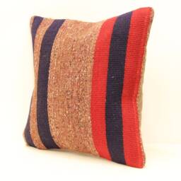 Kilim Pillow Cover 16x16 Throw Pillows Decorative Boho Interior Design Retro Home Decor Ethnic Pillowcover Natural Dyekilim Cushion 4Kf-221 - thumbnail 3