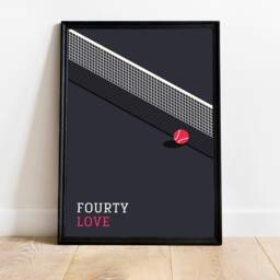 Tennis Poster A4, Minimalist Tennis Court, Ball, Colorful, Fans, Gift For Players - thumbnail 3