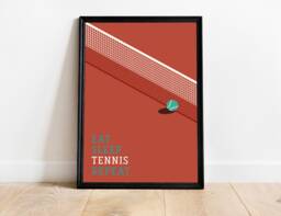 Tennis Poster A4, Minimalist Tennis Court, Ball, Colorful, Fans, Gift For Players - thumbnail 1