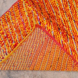 Moroccan Handmade Rug in Pretty Orange For Your Living Room - thumbnail 4