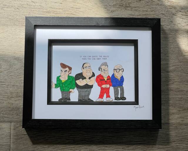 The Sopranos Hand Drawn Original Framed Artwork With Quote From Tony Soprano - image 1