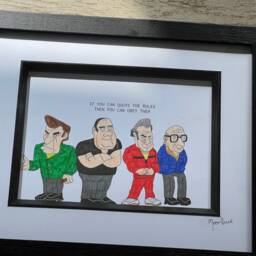 The Sopranos Hand Drawn Original Framed Artwork With Quote From Tony Soprano - thumbnail 2