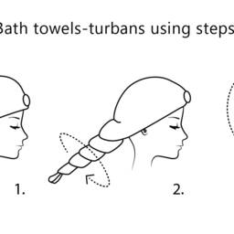 Double-Layered Orange Linen Waffle Weave Hair Towel Turban - Luxurious Gift For Women - thumbnail 4