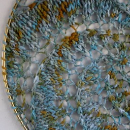 Fiber Art Wall Hanging, Green & Blue One Of A Kind Earring Holder - thumbnail 2