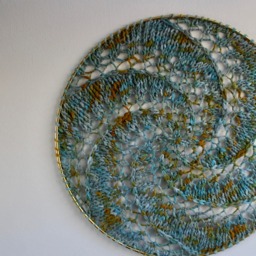Fiber Art Wall Hanging, Green & Blue One Of A Kind Earring Holder - thumbnail 3