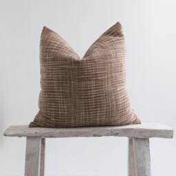 Rustic Brown Woven Lumbar Pillow Cover, Bamboo Reverse - thumbnail 2