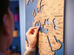 Cork Pin Wooden World Map Home Decor, Wall Art, 5Th Anniversary Gift , Housewarming Gift, Living Room Decor - thumbnail 1