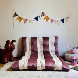 Reading Nook Floor Cushion Striped Velvet Kids - thumbnail 3