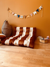 Reading Nook Floor Cushion Striped Velvet Kids