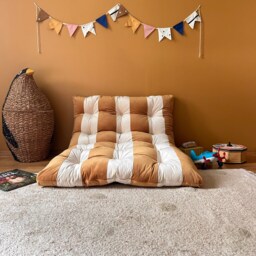 Reading Nook Floor Cushion Striped Velvet Kids - thumbnail 2