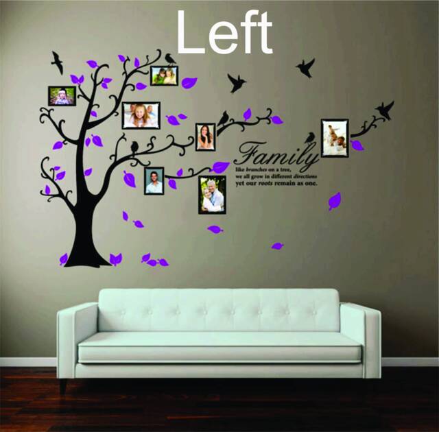 Family Tree Bird Photo Frame Wall Stickers Quotes Art Decals Home Decoration - image 1