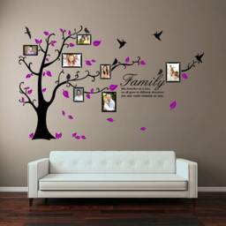 Family Tree Bird Photo Frame Wall Stickers Quotes Art Decals Home Decoration - thumbnail 2