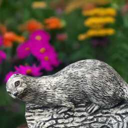 Concrete Otter On Log Statue Stone Figurine Resting Sculpture Garden Wildlife Ornament Outdoor Animal Decor Unique Nature Art - thumbnail 4