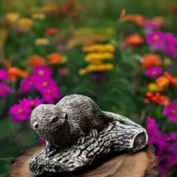 Concrete Otter On Log Statue Stone Figurine Resting Sculpture Garden Wildlife Ornament Outdoor Animal Decor Unique Nature Art - thumbnail 2