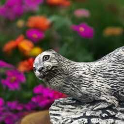 Concrete Otter On Log Statue Stone Figurine Resting Sculpture Garden Wildlife Ornament Outdoor Animal Decor Unique Nature Art - thumbnail 3
