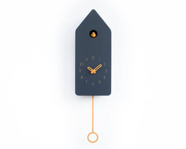 Anthracite House Clock With Amber Details - Minimalist Cuckoo Design - image 1