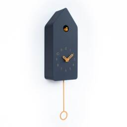 Anthracite House Clock With Amber Details - Minimalist Cuckoo Design - thumbnail 2