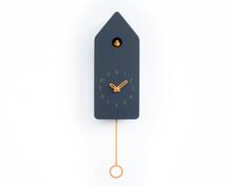 Anthracite House Clock With Amber Details - Minimalist Cuckoo Design