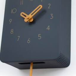 Anthracite House Clock With Amber Details - Minimalist Cuckoo Design - thumbnail 3