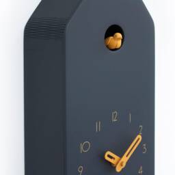 Anthracite House Clock With Amber Details - Minimalist Cuckoo Design - thumbnail 4