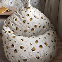Honey Bee Beanbag Linen Cover With Inner Liner Teens Floor Gaming Chair