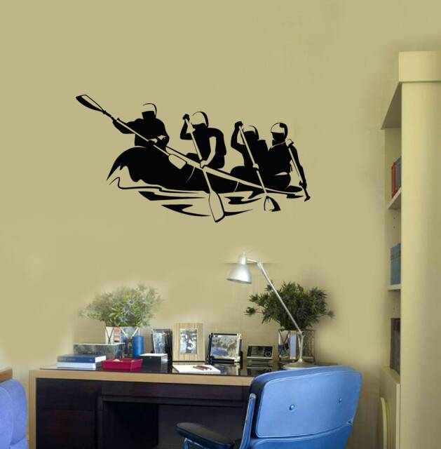 Rafting Vinyl Wall Decal Outdoor Activity Sports Decor Room Art Stickers Mural - #2778Di - image 1