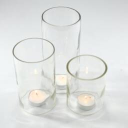 Wine Bottle Tea Light Hurricane Candle Cover Trio Set Clear - thumbnail 2