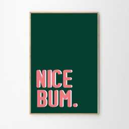 Nice Bum Toilet Quote Art Canvas Poster, Trendy Wall Art, Bathroom Aesthetic Decor, Retro Home Printed Gift - thumbnail 2
