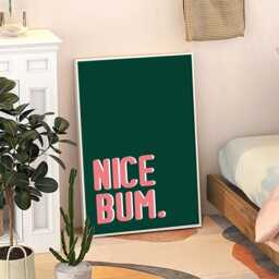 Nice Bum Toilet Quote Art Canvas Poster, Trendy Wall Art, Bathroom Aesthetic Decor, Retro Home Printed Gift - thumbnail 3