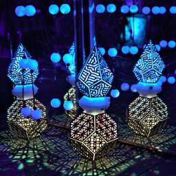 Lampgeo -- Flower Of Life Truncated Octahedron Rechargable Led Shadow Lamp - thumbnail 3