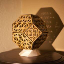 Lampgeo -- Flower Of Life Truncated Octahedron Rechargable Led Shadow Lamp - thumbnail 2