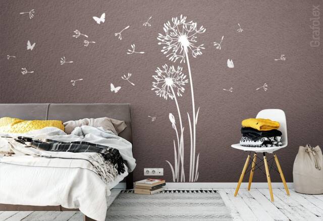 Wall Sticker Dandelion Flying Seeds Butterflies Decal Mural Vinyl Decor Z332 - image 1