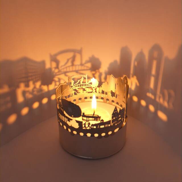 Columbus Skyline Shadow Play - Mesmerizing Candle Attachment - Beautiful Souvenir For Fans & Travelers Capture The Magic Of Columbus - image 1