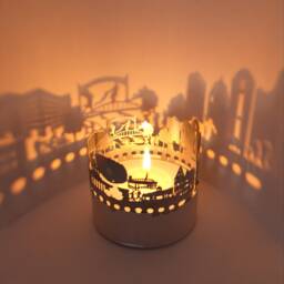Columbus Skyline Shadow Play - Mesmerizing Candle Attachment - Beautiful Souvenir For Fans & Travelers Capture The Magic Of Columbus