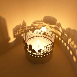 Columbus Skyline Shadow Play - Mesmerizing Candle Attachment - Beautiful Souvenir For Fans & Travelers Capture The Magic Of Columbus - thumbnail 3