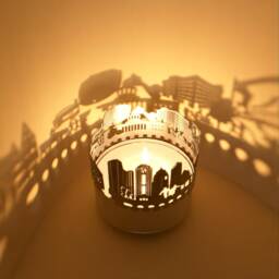 Columbus Skyline Shadow Play - Mesmerizing Candle Attachment - Beautiful Souvenir For Fans & Travelers Capture The Magic Of Columbus - thumbnail 2