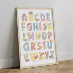 Set Of 6 Educational Prints in Pastel, Feelings Chart, Shapes Print, Counting To 100, Alphabet & Numbers, Playroom Classroom Decor - thumbnail 3
