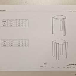 Trio-01 Stool 1Pcs - Not Set. Oak Solid Wood - thumbnail 4