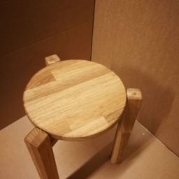 Trio-01 Stool 1Pcs - Not Set. Oak Solid Wood - thumbnail 2